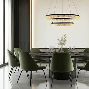 Lustră LED suspendată pe cablu FROZI, 38W, 230V, Ø 60 cm, negru