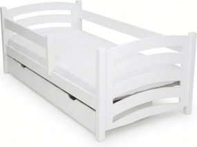 Pat pentru copii MELA 80 x 160 cm, alb Saltele: Fara saltea, Somiera pat: Cu lamele curbate