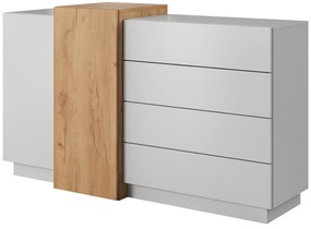Comodă Three 2D4S (Stejar craft auriu + Alb). 1071393