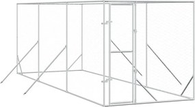 vidaXL Padoc de exterior pentru câini argintiu 2x6x2 m oțel galvanizat