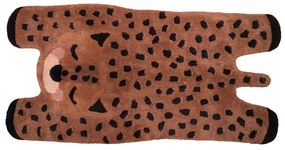 Covor din bumbac lucrat manual pentru copii Nattiot Little Cheetah, 65 x 125 cm