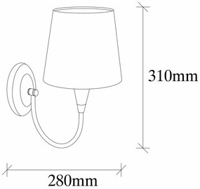 Aplica de Perete Pardo - 3031. , Soclu E27, Max. 40W, Culoare Antic