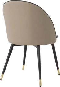 Set de 2 scaune design LUX Cooper, piele sintetica bej