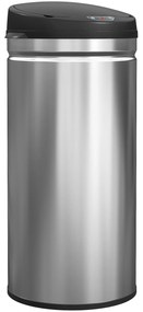 Coș de gunoi HOMCOM de 42L cu Senzor de Mișcare și Deschidere Automată, din Oțel Inoxidabil și ABS, 30.5x30.5x68 cm, Negru și Argintiu | Aosom Romania