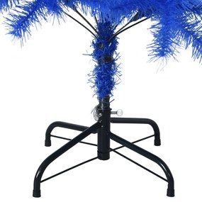 Brad de Craciun artificial cu suport, albastru, 120 cm, PVC Albastru, 120 cm, 1