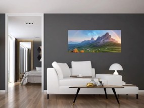 Tablou cu curcupeu deasupra stâncilor (120x50 cm)