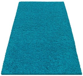 Covor elegant turcoaz închis, cu fire mai înalte Lăţime: 60 cm | Lungime: 100 cm