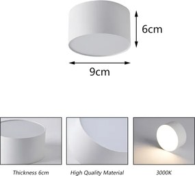 BRILAGI - plafonieră LED de exterior FORIS LED/9W/230V, diam. 9 cm, alb, IP44