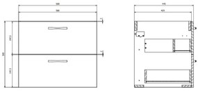 Cersanit S801-309-DSM - Corp de baie suspendat cu lavoar NIKO 60x45 cm, alb