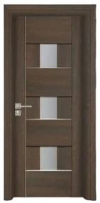 Usa Interior din MDF Novo Doors ND06 LUX PREMIUM, Cadru din Lemn Masiv, KIT COMPLET, Toc Reglabil de 10 CM INCLUS, Plinta pe Ambele Parti (Culoare: