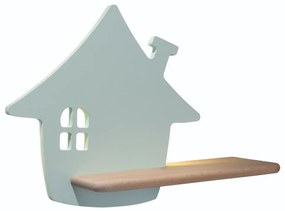 Aplică LED cu raft pentru copii HOUSE LED/4W/230V verde/lemn