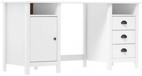 Birou Hill, alb, 150x50x74 cm, lemn masiv de pin