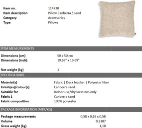 Perna decorativa LUX 50x50cm, Canberra Sand S 114730 HZ