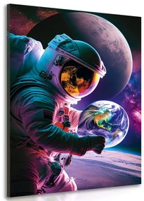 Tablou astronaut într-o misiune ale universului