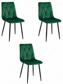 Scaun Bucatarie Si Dining LIBRA Catifea Verde x3Buc