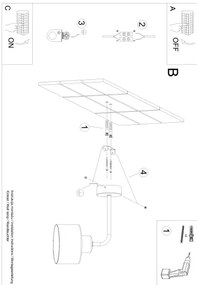 Lampă de perete SAVAR 1xE27/60W/230V neagră Sollux SL.1129