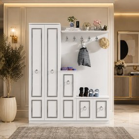 Cuier hol cu pantofar alb Vera Homs 183 x 35 x 150 cm 