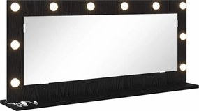 vidaXL Oglindă de toaletă Dreptunghiular Stejar Negru 100 x 45 x 18 cm