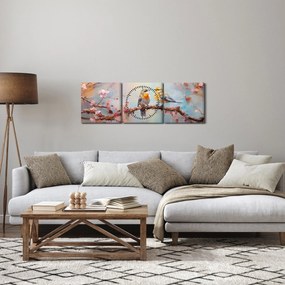Tablou - Porumbeii (cu ceas) (90x30 cm)