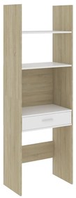 803430 vidaXL Bibliotecă, alb și stejar Sonoma, 60x35x180 cm, PAL