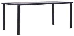 vidaXL Masă de bucătărie, negru &amp; gri beton, 200 x 100 x 75 cm, MDF