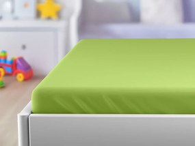 Cearsaf Jersey cu elastic pentru patut copii verde 70x140 cm