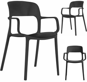 Scaun din plastic negru SAHA