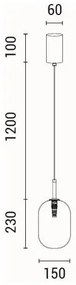 Lustră pe cablu 1xE14/25W/230V transparent pr. 15 cm