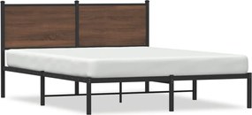 vidaXL Cadru pat metalic fără saltea, stejar maro, 150x200 cm