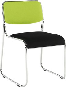 Scaun BULUT, verde/negru/crom, piele ecologica/metal, 50x56x76 cm