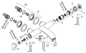 Baterie cada - dus, Hansgrohe, Vivenis, negru mat