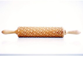 Făcăleț din lemn cu model pentru aluat Valek Foxes