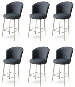 Set de scaune de bar Alte Anthracite și Crom, 6buc., 6 buc.