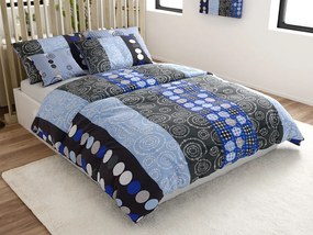 Lenjerie de pat din bumbac CERCURI ALBASTRU, albastru Dimensiune lenjerie de pat: 70 x 90 cm | 140 x 200 cm