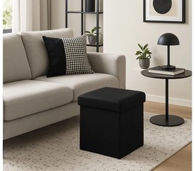 Taburet pliabil negru CUBEXO VELVET M