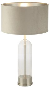 Veioza/Lampa de masa design decorativ Oxford nickel/taupe