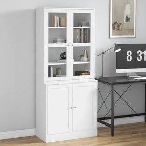 HOMCOM Bibliotecă Perete, 2 rafturi, 76 cm x 40 cm x 178,5 cm, Alb | Aosom Romania