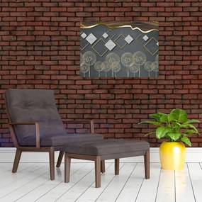 Tablou pe sticlă cu abstracție (70x50 cm)