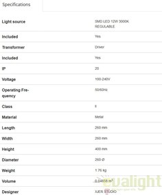 Veioza LED design deosebit HOSHI aurie/negru 28387
