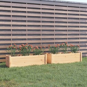 Jardiniere de gradina 2 buc. 100x31x31 cm lemn masiv pin 2, Maro
