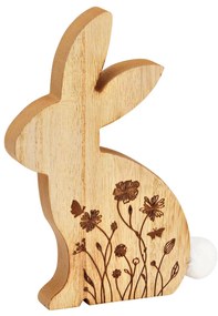Iepure din lemn de Paste FLORAL BUNNY 18 cm