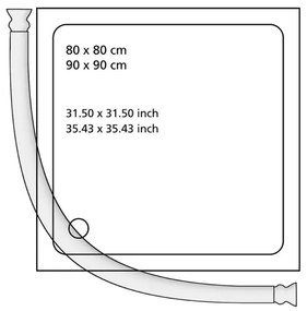WENKO 19219100 - Bară de duș 80x90 cm albă