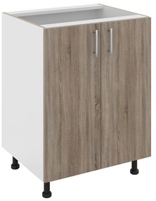 Corp Baza Karo, 2 Usi, Stejar Sonoma Inchis/Alb, 60 x 50 x 80 cm