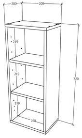 Corp haaus Zaria, Suspendat, 1 Usa, Alb lucios/Alb, MDF, L 30 x l 22 x H 72 cm