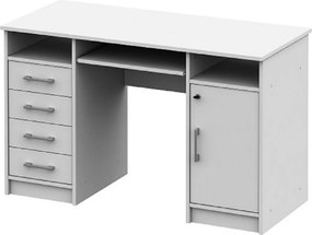 Birou B9 NEW, alb, DTD laminat, 124x55x76 cm