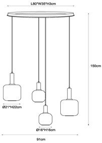 Lustră pe cablu Lucide 45405/04/30 ELOISE 4xE27/40W/230V negru