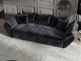 Canapea extensibilă dumonde cu ladă de depozitare si sezut confortabil din spuma high-density, Berlin Euphoria Black 250x100 cm