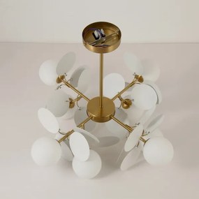 Brilagi - Lustră pe tijă BALMO, 8xG9/9W/230V, Ø 60 cm, auriu/alb