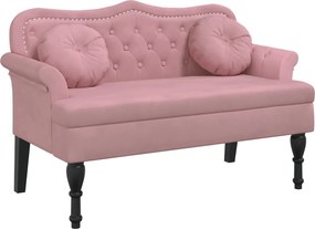 vidaXL Banchetă cu perne roz, 120,5x65x75 cm, catifea
