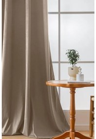 Perdea opaca bej deschis VELVET 140x250 cm Agatat: Inele metalice